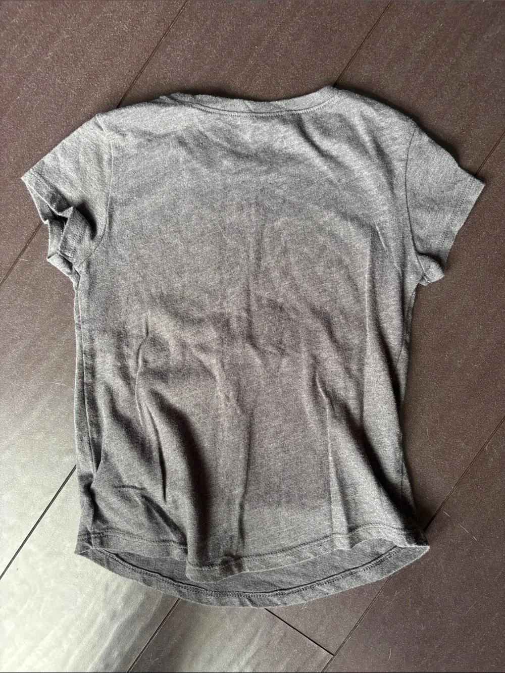 Old Navy Charcoal Tee with Pink Heart 
